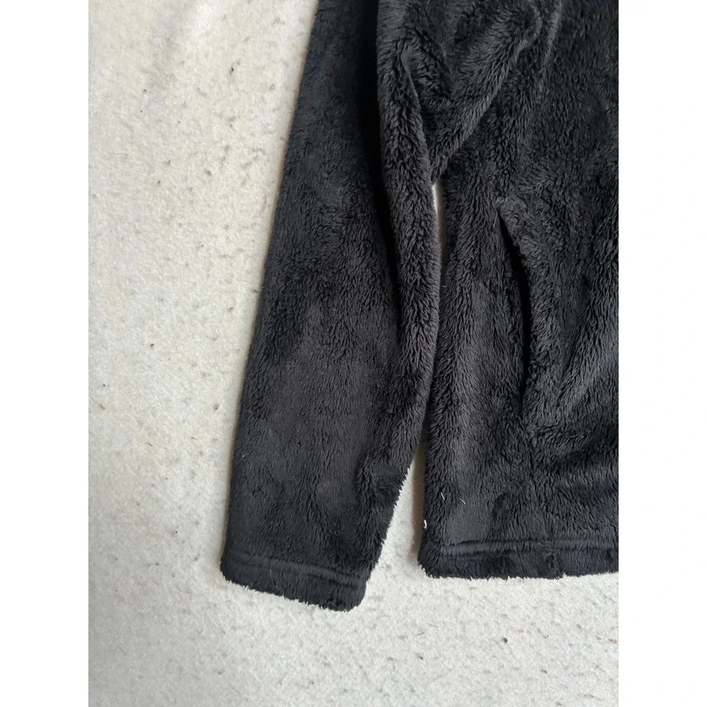 The North Face Girls Black Circular Design Full Zip Fleece Jacket Size L 12